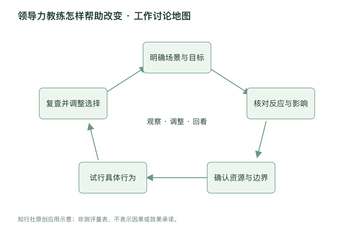 领导力教练怎样帮助改变 · 工作讨论地图