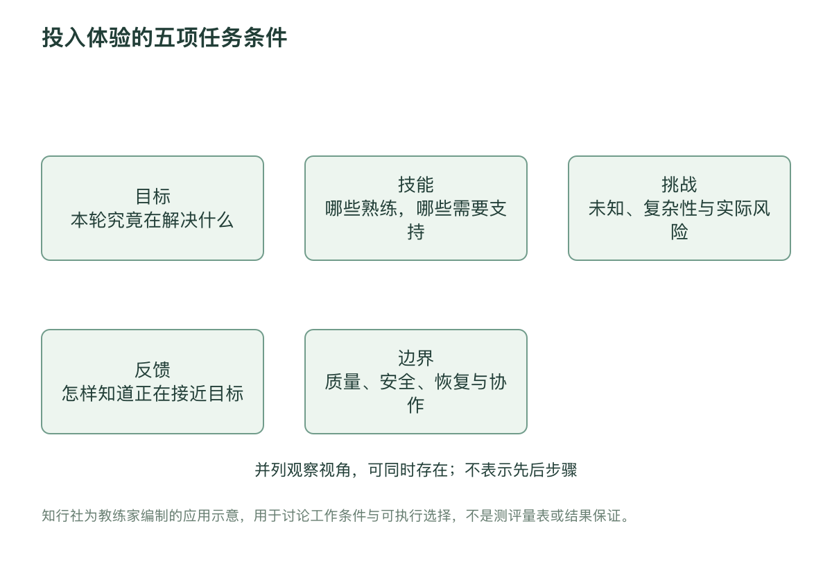 投入体验的五项任务条件