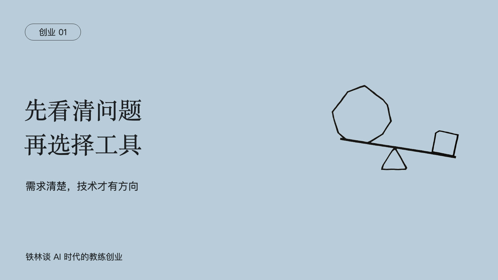 先看清问题，再选择工具，需求清楚，技术才有方向