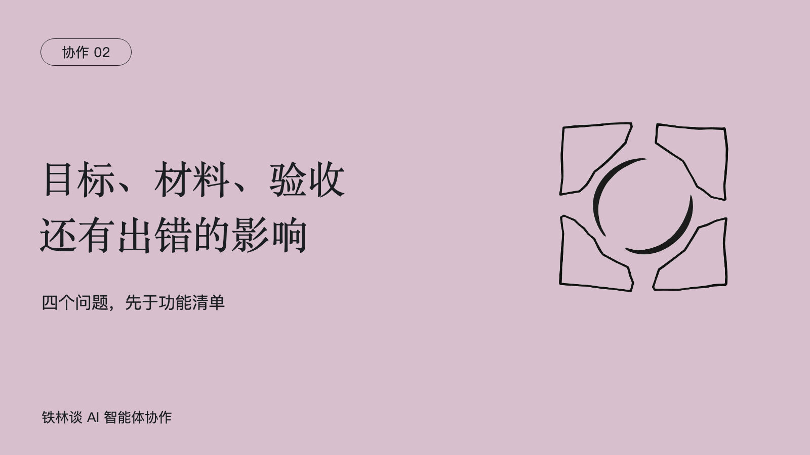 目标、材料、验收,还有出错的影响,四个问题,先于功能清单