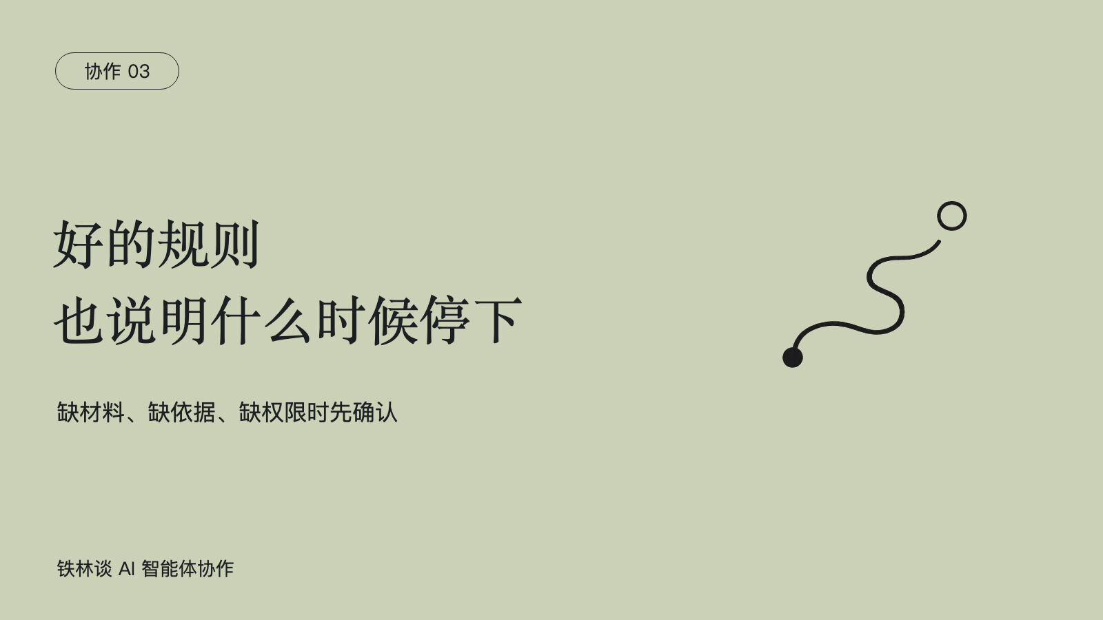 好的规则,也说明什么时候停下,缺材料、缺依据、缺权限时先确认