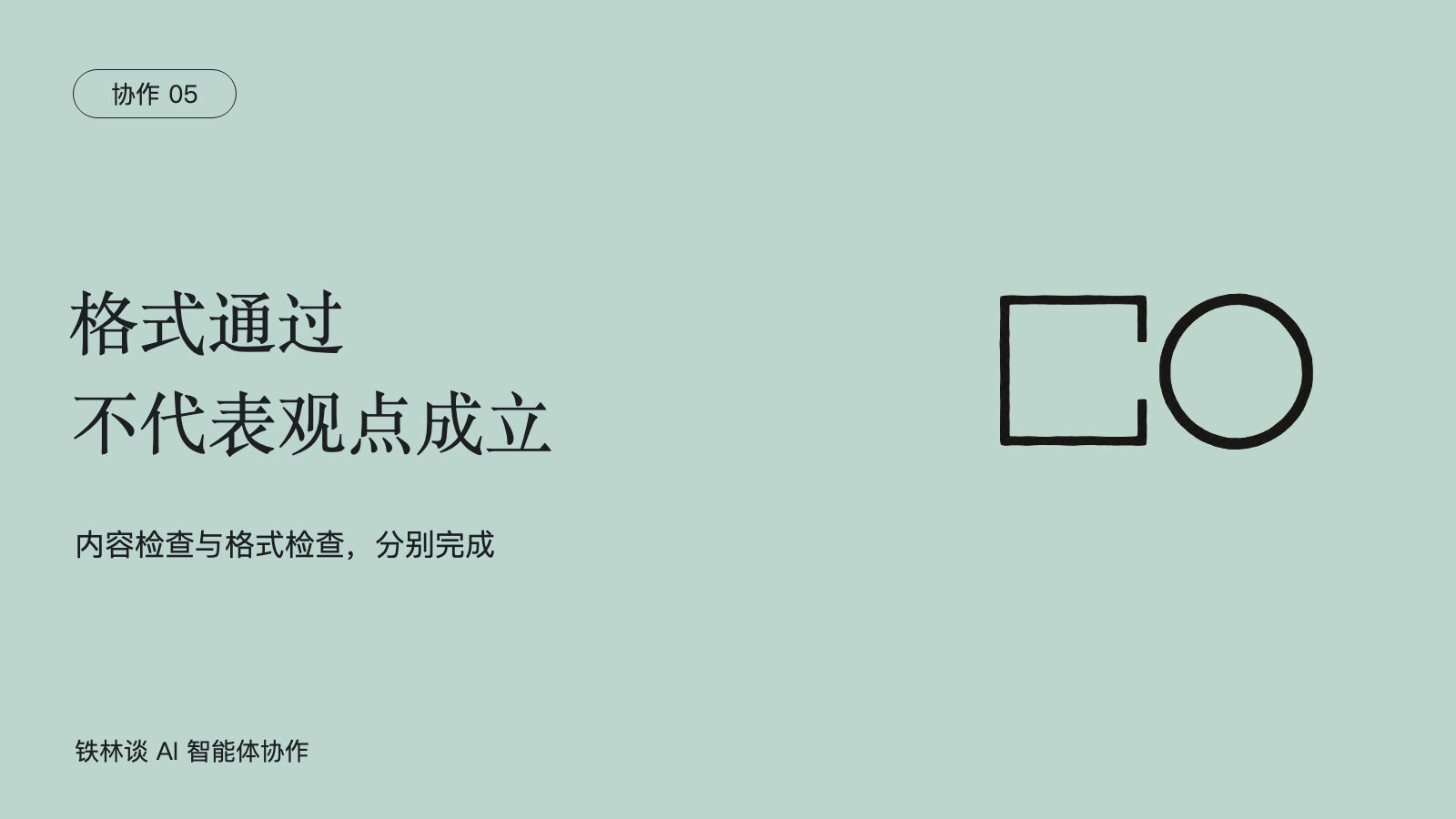 格式通过,不代表观点成立,内容检查与格式检查,分别完成