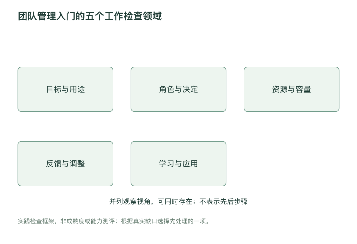团队管理入门的五个工作检查领域