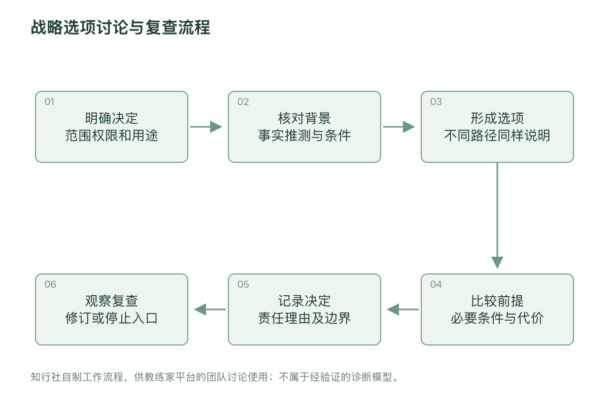 战略选项讨论与复查流程