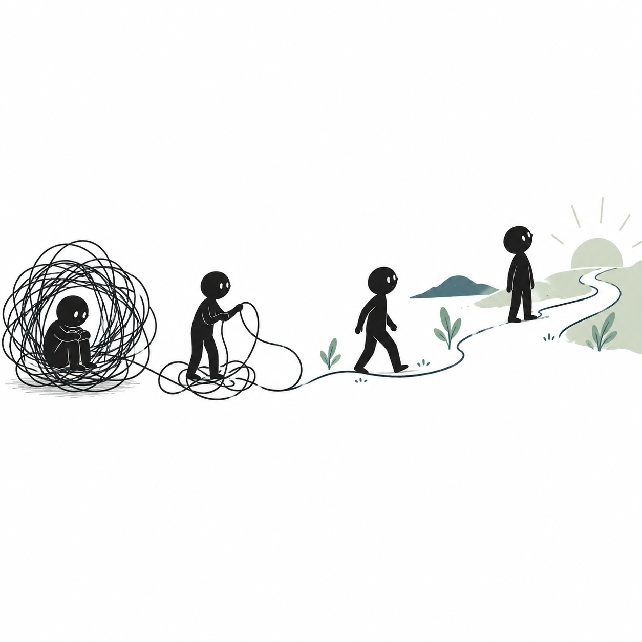 一段高管教练怎样从洞察走向真实变化 · 主题插画